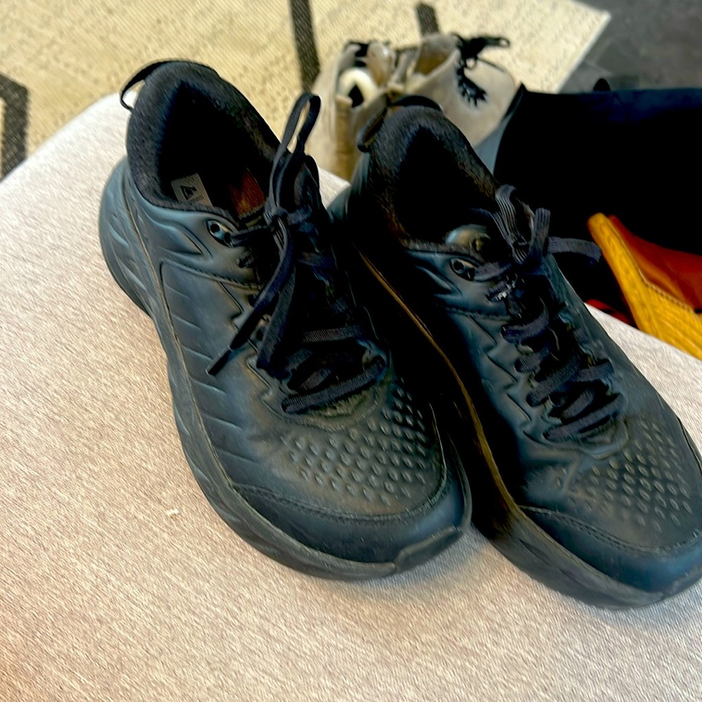 Leather HOKA one one sneakers